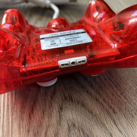 PDP Rock Candy Xbox 360 Wired Controller w/ Cable Clear Red Tested Works - Picture 5 of 10